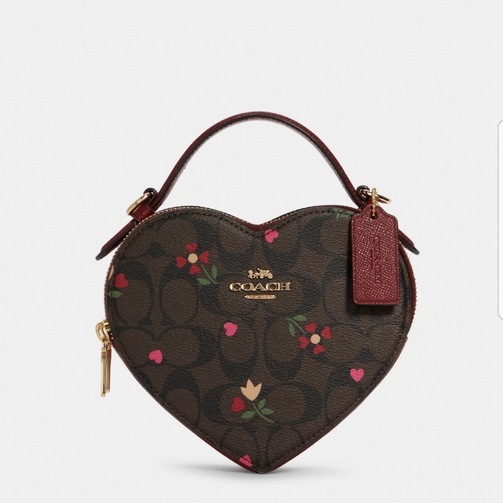 Coach Heart Crossbody purse In brown